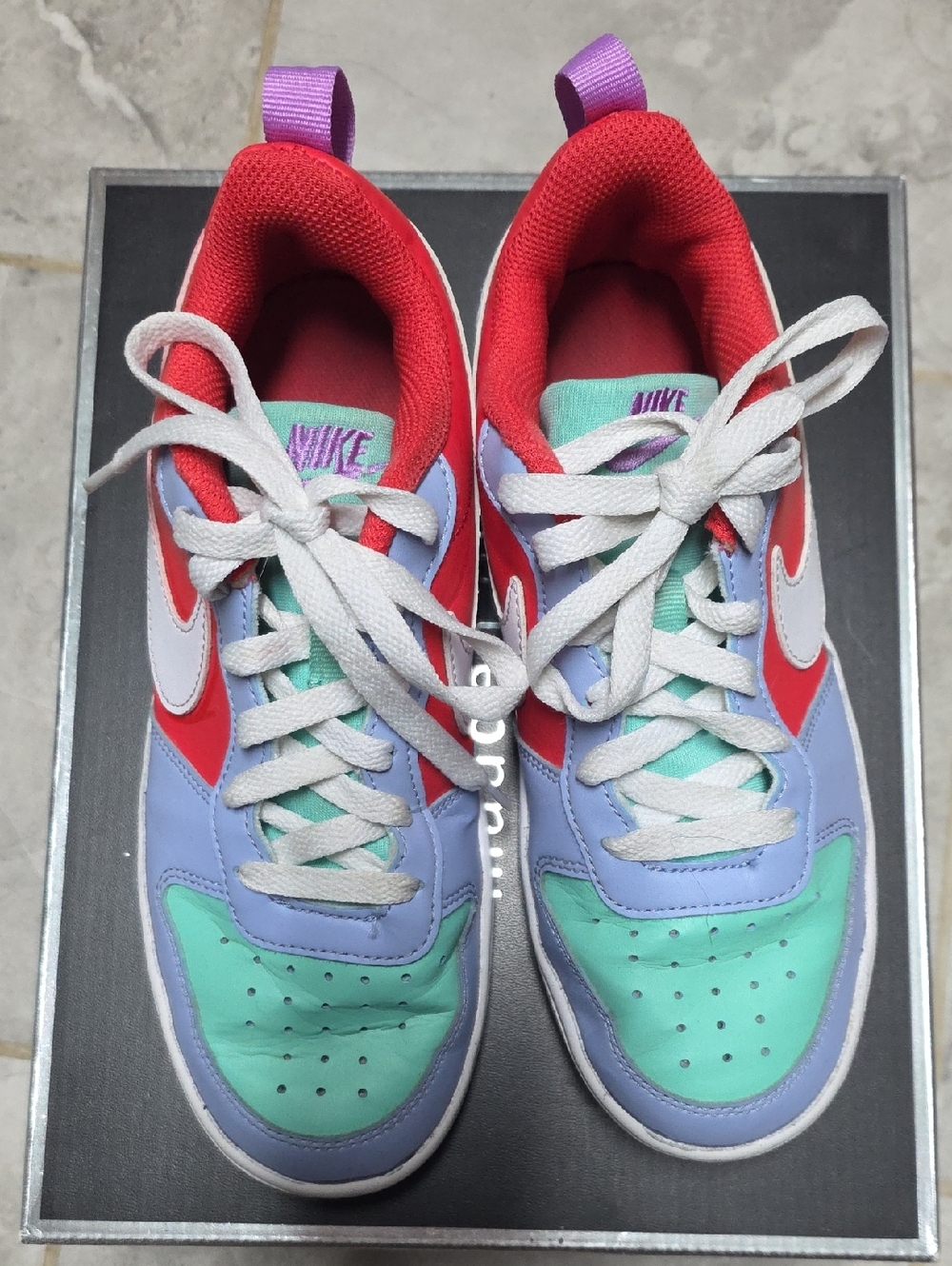 Nike Kids Low-Top Sneakers in Mint, Purple & Red
